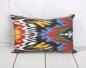12 x 18 Decorative Pillow Ikat Pillow Throw Pillow Accent Pillow Silk Pillow Cushion -03804-60