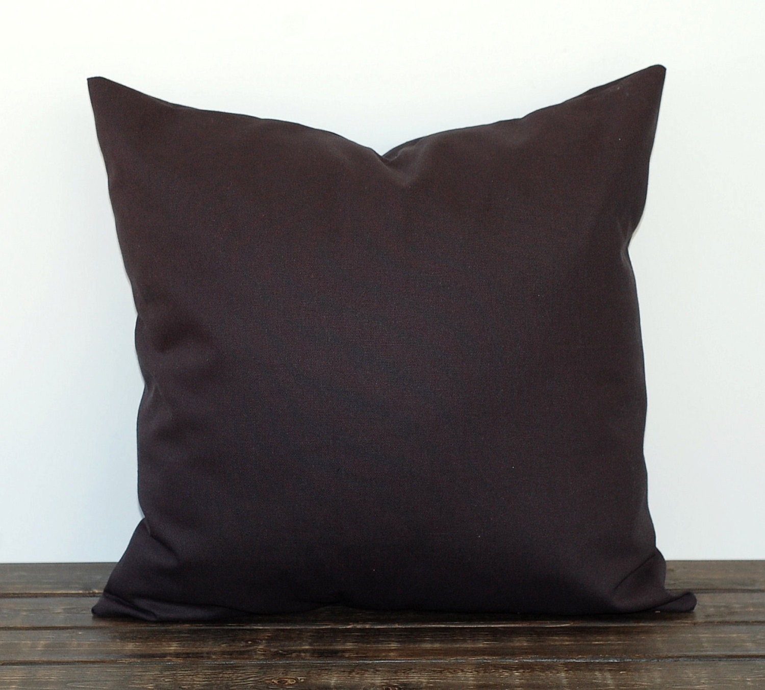 Blackpillow cover One 16" x 16" cushion sham modern decor solid black cotton duck