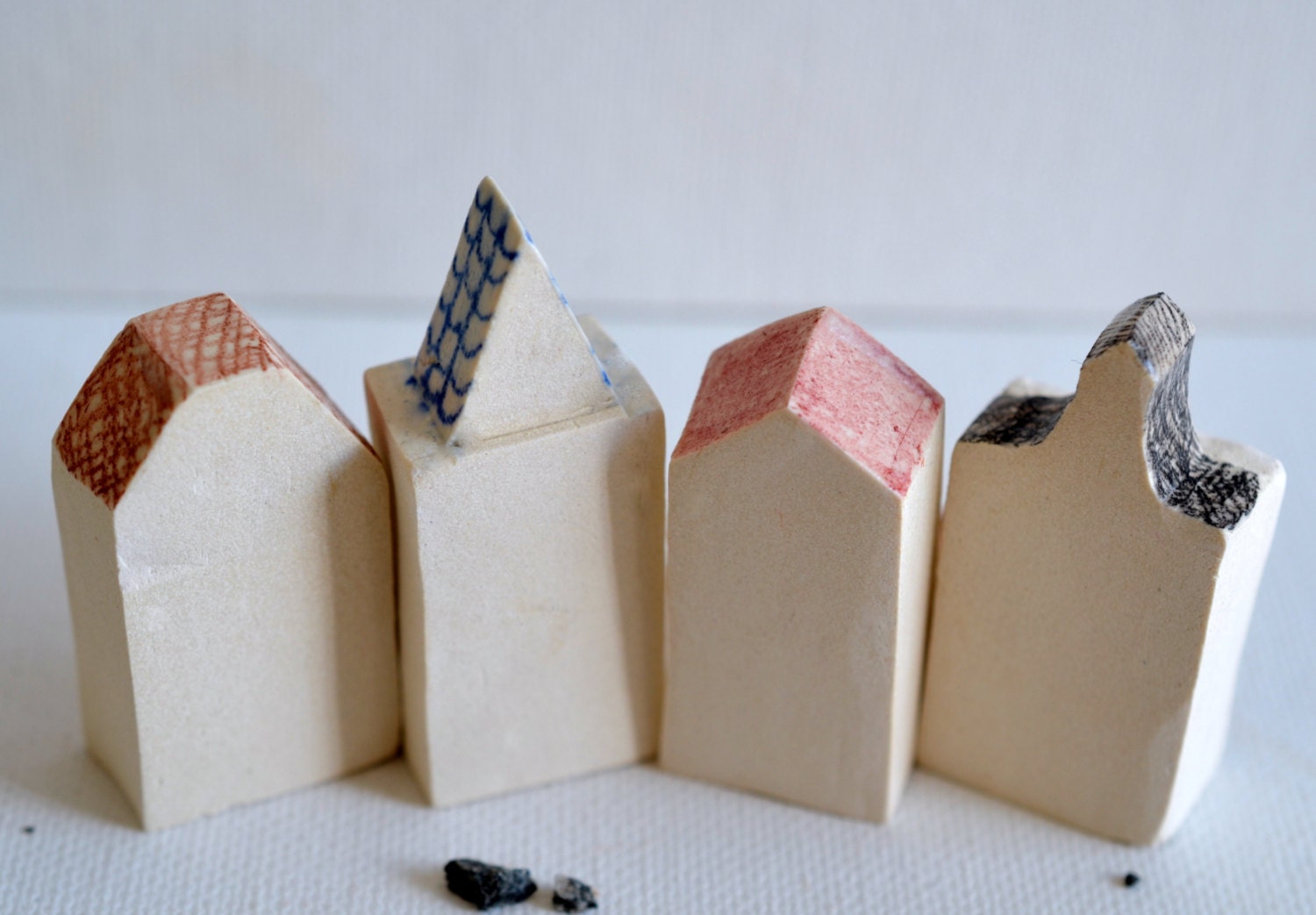 Architectural Lines of Holland-Porcelain Miniature House Sculptures