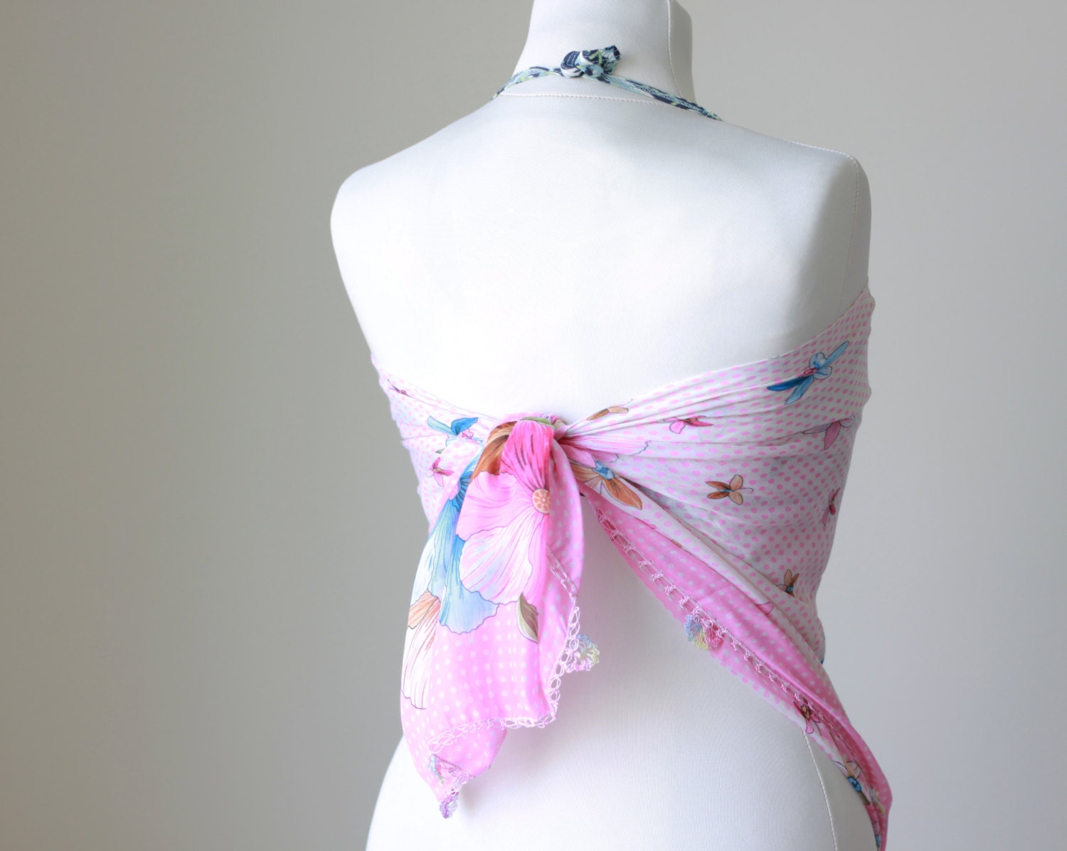 Turkish cotton Scarf and Swimsuit cover up, bolero shrug, 2 in 1,  Oya, Yemeni, Floral scarf