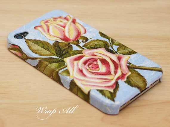 Vintage Pink Roses iPhone 4 case /  Roses iPhone 4s case / Spring iPhone Case /Decoupage iphone case