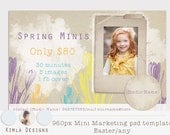 INSTANT DOWNLOAD Mini Marketing Template, Easter/any ocassion 1, psd template