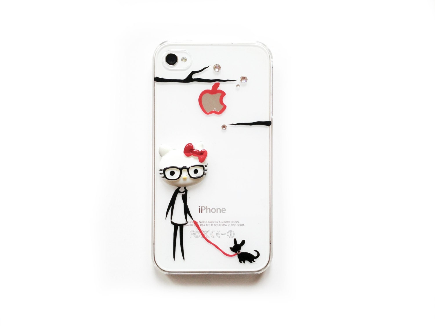 hand painted swarovski crystals illustration iphone 4 case, iphone 4s case, iphone 5 case, galaxy s3 case, galaxy note 2 case
