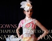 Silk Rose and Ostrich Gatsby Wedding Chapeau