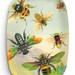 Bees - antique artwork of insects on 10 x 14 Melamine Platter