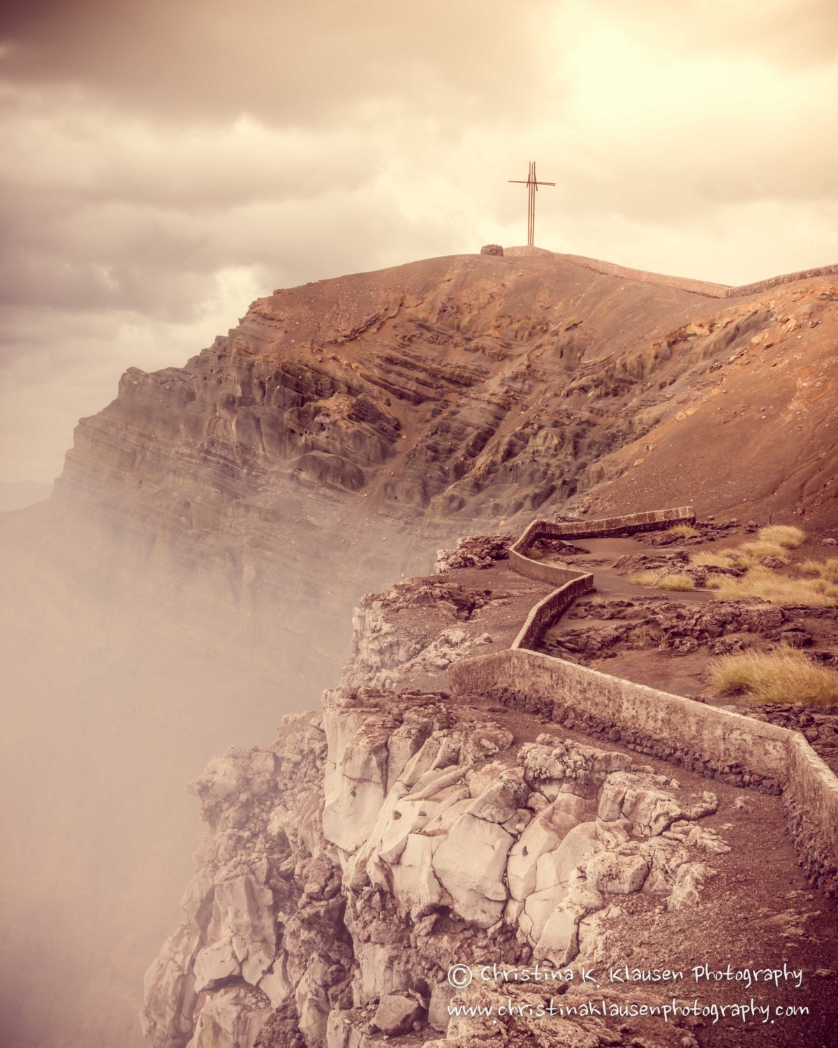Nicaragua photo. Volcano Photo. Cross photo. Masaya Volcano. Landscape. Central American. Clouds. Fine Art Landscape Photograph