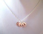 Personalized Baby Footprints Necklace w/ Two Initials -- Mother's Necklace, New Mom, Keepsake, Baby Footprints -- MADE TO ORDER