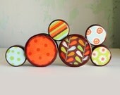 Set of 6 wooden boxes for jewelry in vintage style - home decor, retro party, brown, green, blue, box for her for girl  - made to order