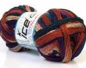 Ruffle scarf yarn Flamenco Teal Purple Navy Copper Camel ICE Multicolor, Bulky, Roving