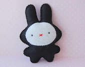 black bunny rabbit cute stuffed little toy doll