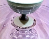 Vintage Recycled Pastel Mint Green Milk Glass Dessert Dish Handmade Scented Soy Candle