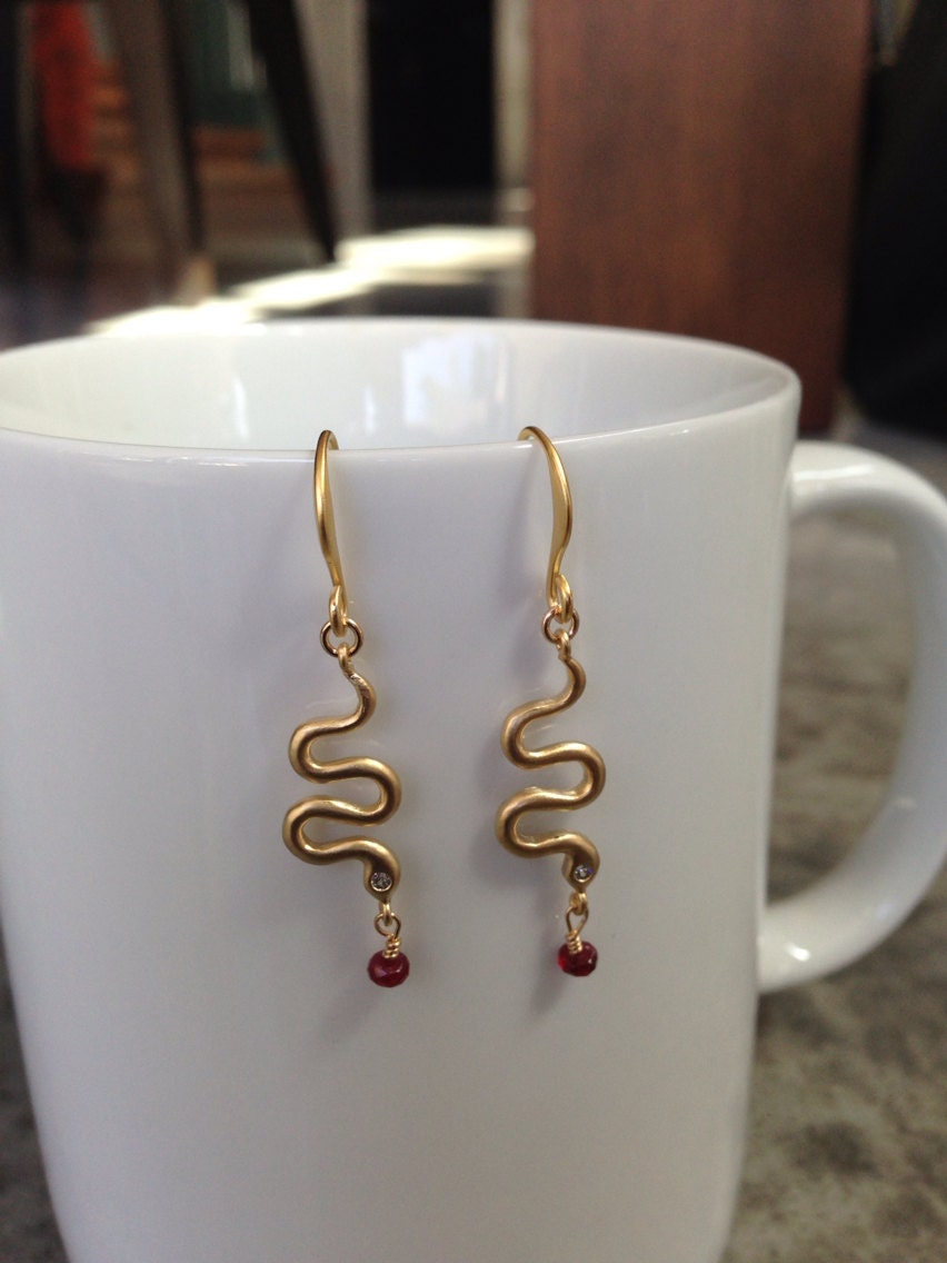 Gold Snake Earrings