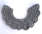 Crochet lace collar for little and big girls. (grey)
