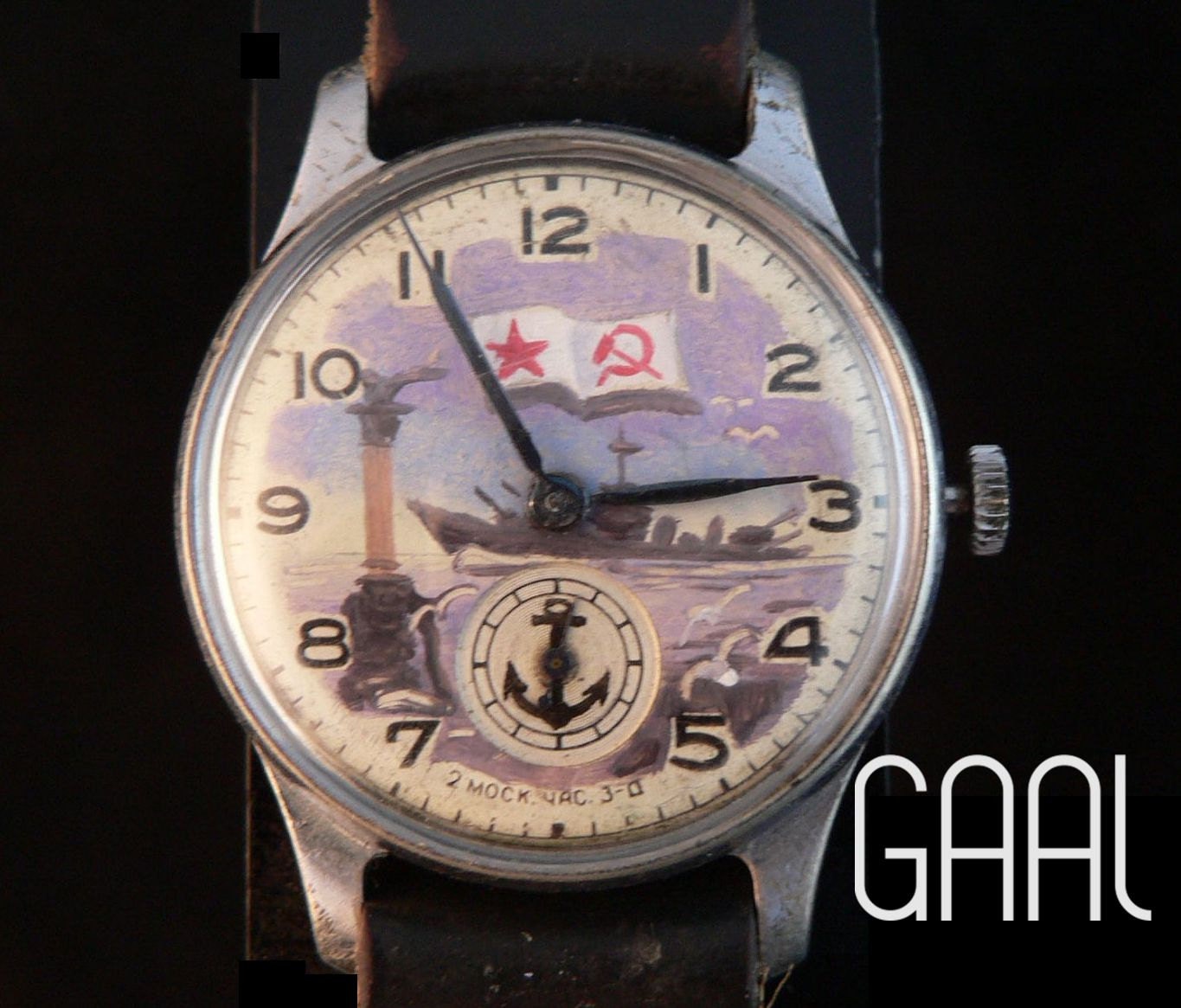 Vintage Handpainted Pobeda watch from the 50s