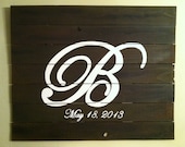 Unique Wedding Guestbook, Custom Initial Sign, Sign In, Rustic Modern Wedding Guestbook