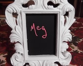 Wedding place chalk board, teachers chalkboard, shabby chic chalkboard, framed chalkboard