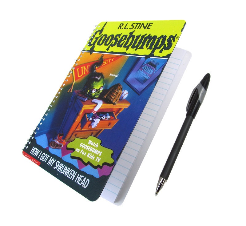 Goosebumps Notebook / Journal UpCycled R L Stine Shrunken Head 90s Horror