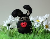 Valentine's Day crocheted rabbit - Ready to ship