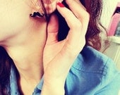 Black Mustache Earrings, Le moustache coquette earrings, Chic Outfit for Her