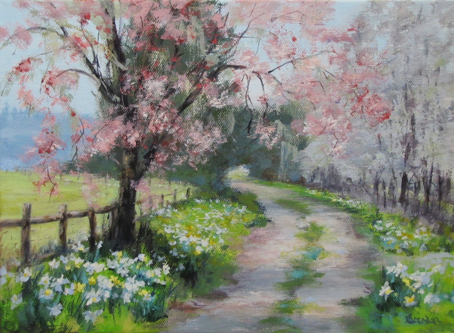 Original Landscape Painting - "Spring Walk"