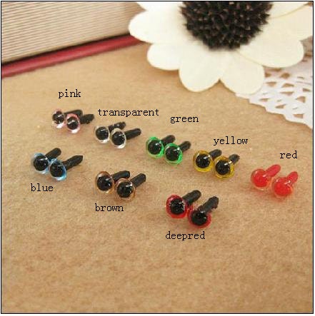 DIY craft doll toy eyes-Color insert Crystal Eyes,Safety Eyes,4.5mm small size ,eight color can be chosen,pink(10 pairs, 0.18inch)