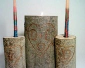 Rustic Wedding, Unity Candle with Tapers, Memorial Candle, Personalized Candle, Wedding Candle