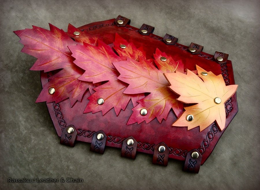 Autumn Splendor - Fantasy Armor Leather Bracers