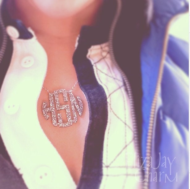 Circle monogram acrylic necklace