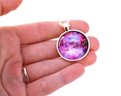 Galaxy Necklace / Pink Nebula Pendant / Galaxy Pendant / Cosmic Necklace