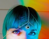 PREORDER Coyote Eye Head Chain / Goddess Chain / Eyeball Headpiece / Taxidermy Eye