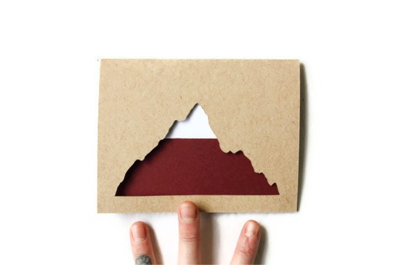 Hand Cut Blank Card: MODERN MOUNTAIN TOP