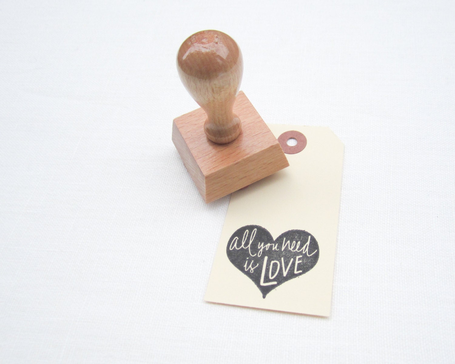 All You Need Is Love - handlettered stamp - wedding stamp - love stamp - heart stamp - READY TO SHIP