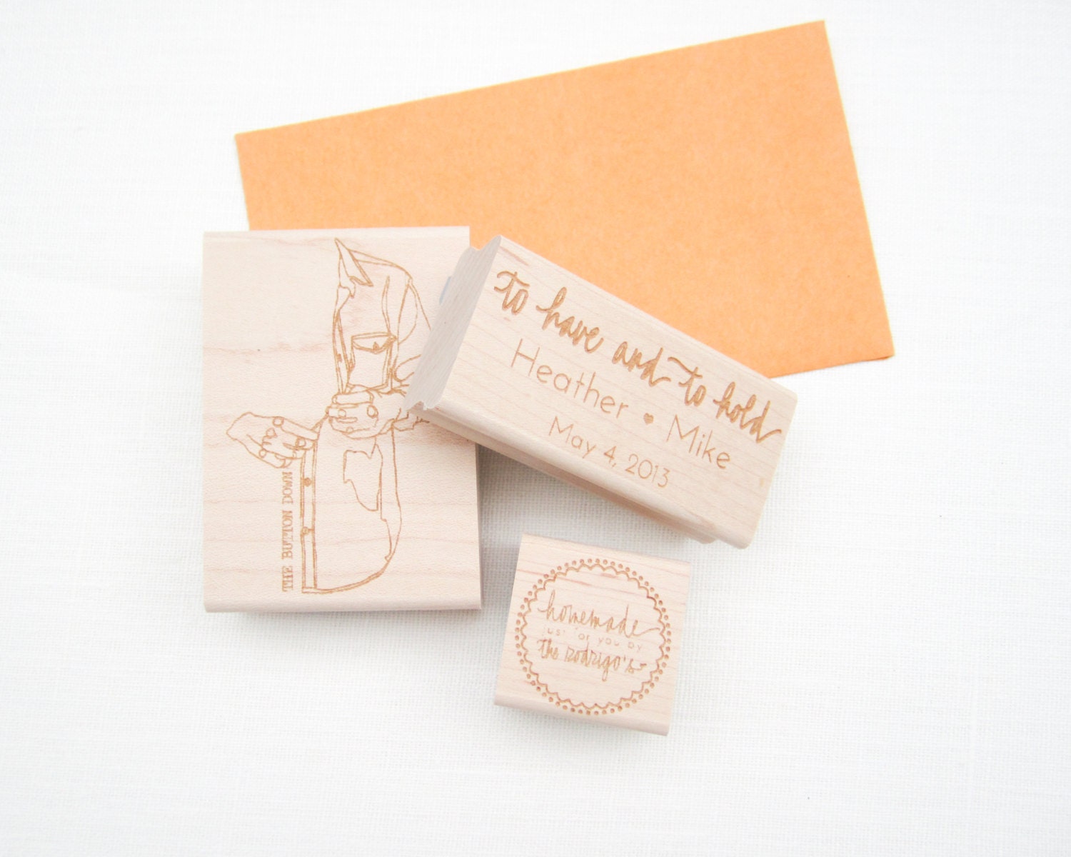 Custom Calligraphy Stamp - personalized 2 1/2" wide custom stamp hand lettered with your name, phrase or saying