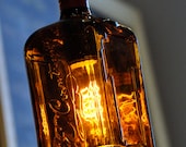 Recycled Amber Glass Bottle - Contreau Pendant Lamp