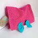 Pink Polka Dot Make up Bag with Bow Handmade