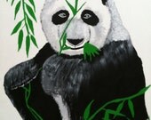 Panda Painting, Acrylic on Canvas, 16" x 20", Custom Made, Various Sizes & Colors Available