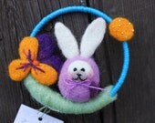 Bunny Babushka - hanging mobile with Pansy Flower and Sun