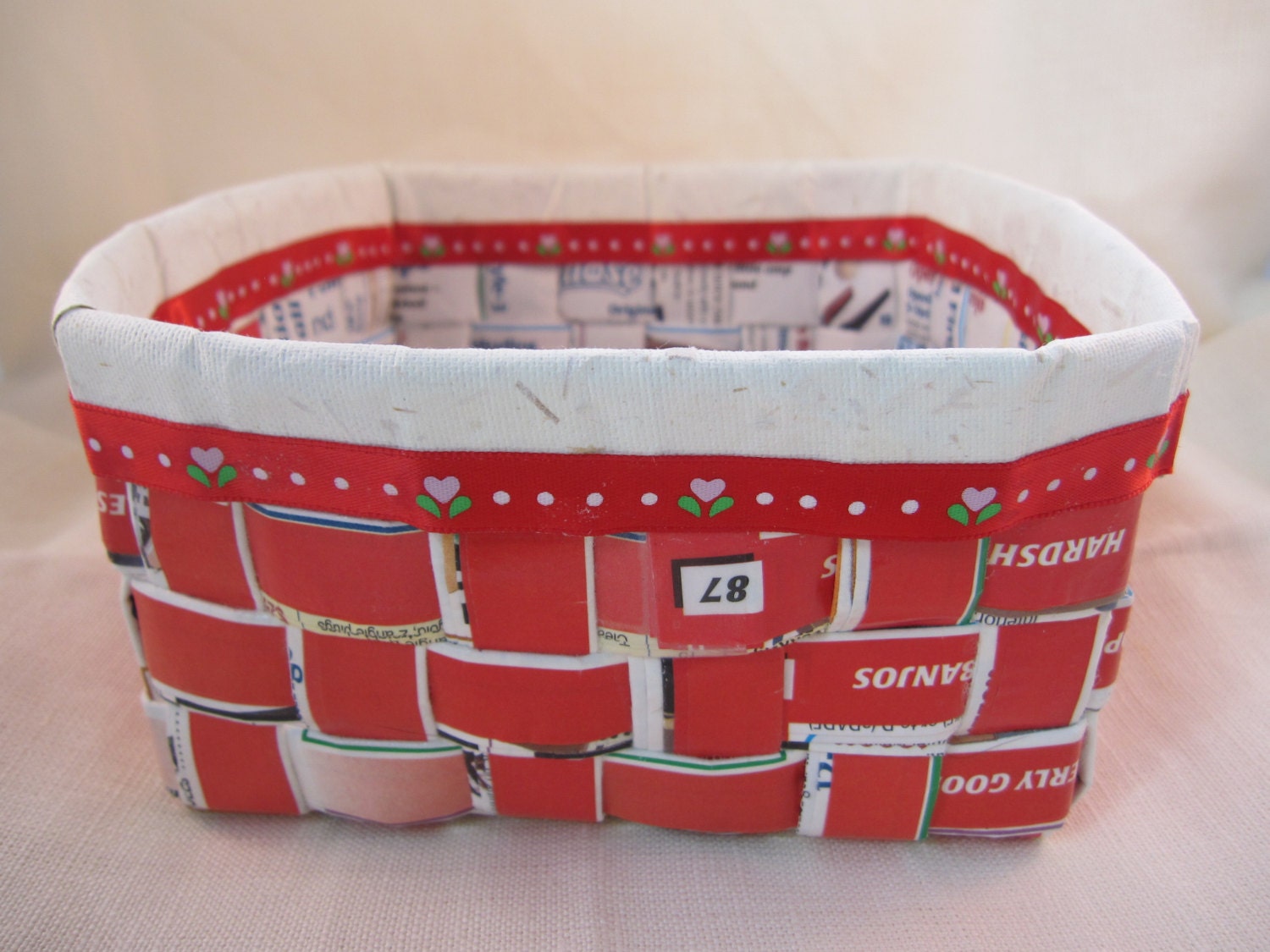 Handwoven paper basket