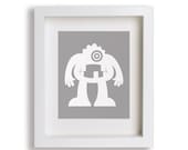 Baby's First Art Print - Friendly Monster (i) - 8x10 - Fairy Tale, Children Decor, Kids Decor, Nursery Decor, Kids Art, Playroom Decor