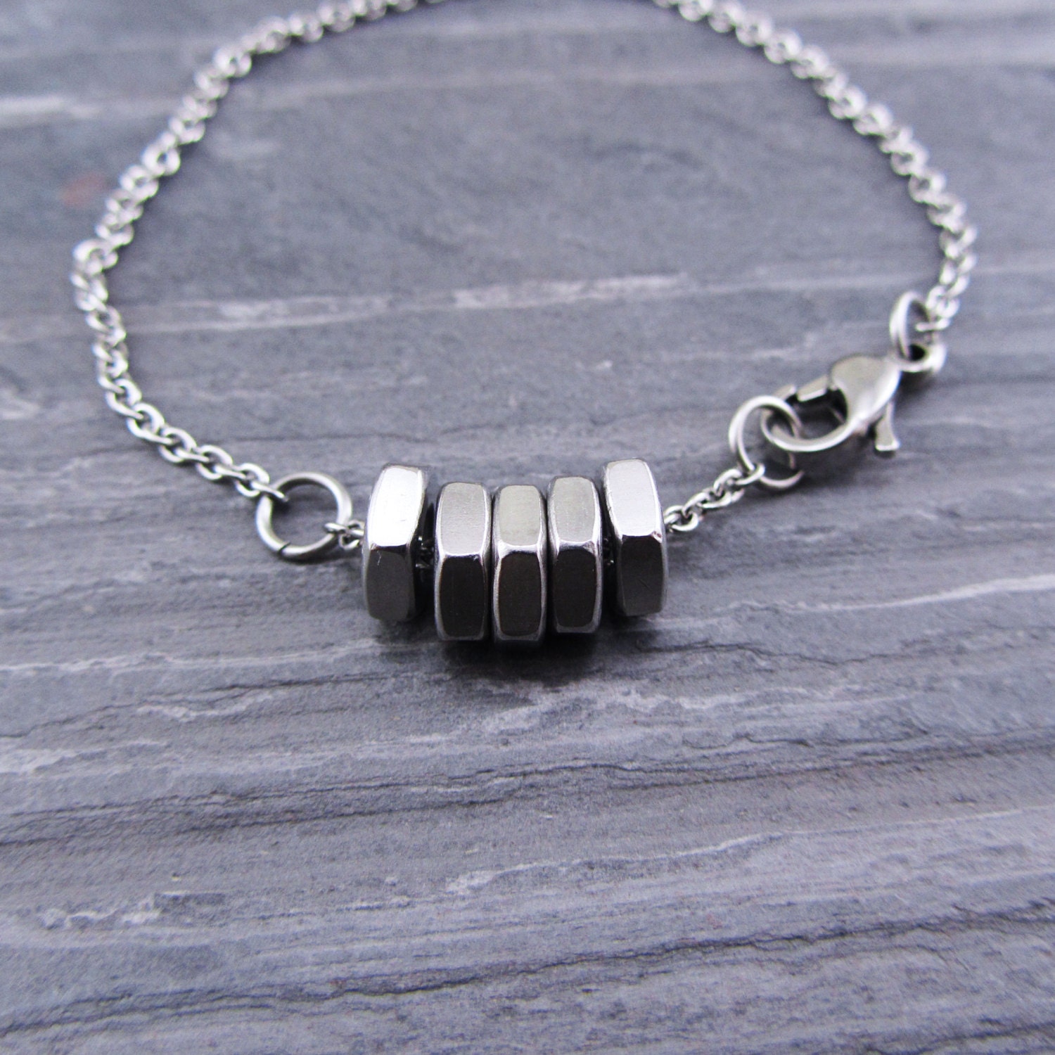 Industrial Hardware Bracelet, Steel Hardware & Steel Chain UNISEX