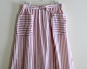 Vintage Ivory and Red Striped Nautical Skirt  - 1980s