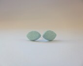 Mint earrings / Mint geo earrings / Mint silver earrings / Minty clay earrings / Spring jewelry