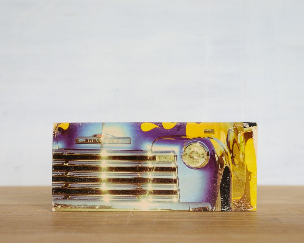Hot Rod Vintage Truck Image Transfer on Wood - by Patrick Lajoie Fine Art Photography