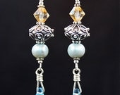 Intricately designed Bali bead with Swarovski crystals- new earring collection
