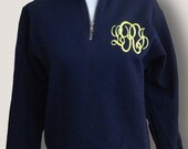 Monogrammed Sweatshirt Pullover Zip