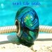 TEAL GLITTERIZE OPAL Fully Lined Sterling Silver Big Hole Bead fits Troll Trollbeads Chamilia European Charm Bracelets Handmade Lampwork