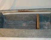 Vintage Primitive Galvanized Metal Tool Caddy or Storage Box