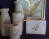 Clearance Vintage Candle Holders -Terra Cotta -Cottage Style- Handpainted-Table Top- Home Decor -Garden Party-Weddings