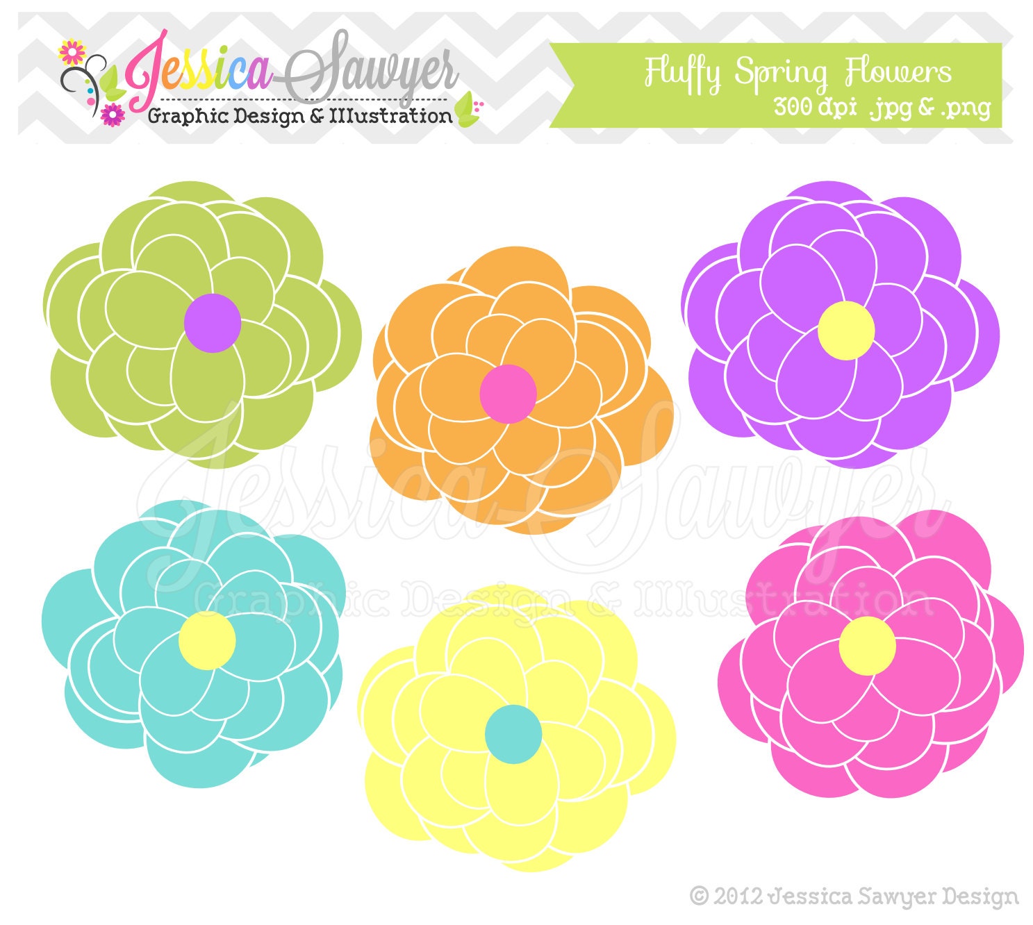 INSTANT DOWNLOAD Flower clipart - spring clip art - commercial use - - card making - digital scrapbook - element Il_570xn