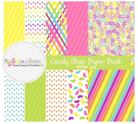 INSTANT DOWNLOAD candy background - rainbow whimsical digital paper - printable paper - card maing, invite design, scrapbook Il_570xn